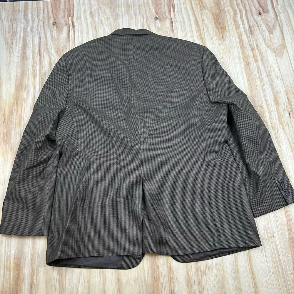 Lauren Ralph Lauren Blazer Mens 48R Brown Houndstooth Sport‎ Coat Jacket